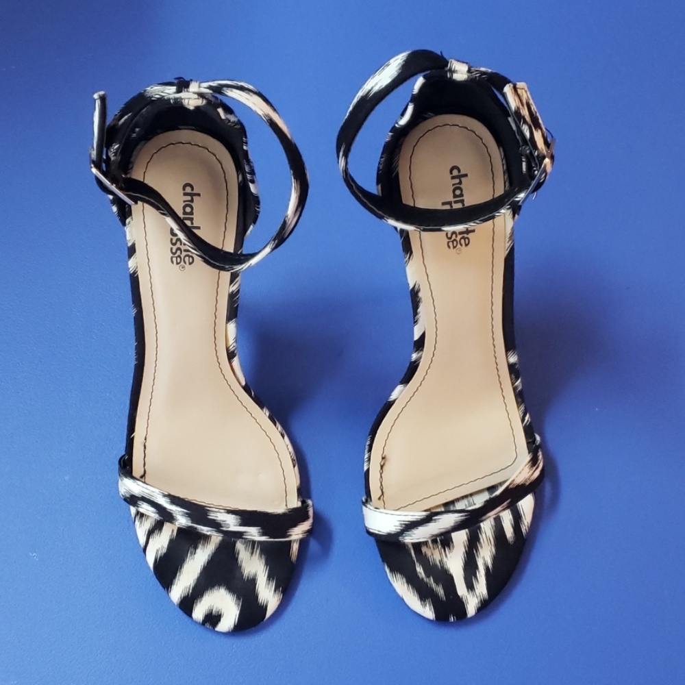 Zebra Print Sandal Heels Size  7